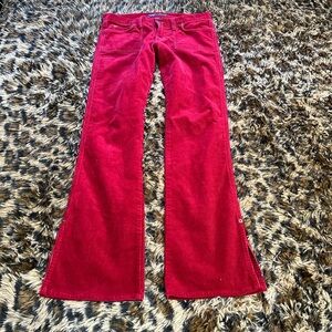 Abercrombie & Fitch Red Corduroy Flare Pants